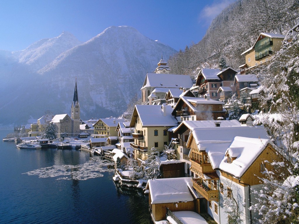 Hallstatt in winter Austria